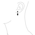 Classic Gemstone Dangle Earrings Black Onyx & Green Jade in 14K Gold Overlay - Image 12