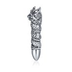 Biker Goth Viking Dragon Bullet Pendant Necklace Stainless - Image 2