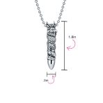 Biker Goth Viking Dragon Bullet Pendant Necklace Stainless - Image 4