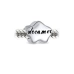 Set of 2 Fairy Angel Wings Heart & Cloud Word Dreamer Bead Charm Sterling Silver - Image 3