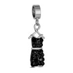 Set of 2 Fashion Crystal Black Dress Red Clutch Purse Dangle Charm Bead Silver - Image 5
