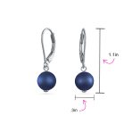 Classic Black White Pink Pearl Drop Ball Earrings Sterling Silver Leverback - Image 11
