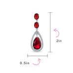 Cocktail Bridal Cubic Zirconia Halo Big Statement Green Teardrop CZ Chandelier Earrings Silver Plated - Image 13