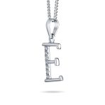 Delicate Pave CZ Block Letter Alphabet Pendant Necklace Sterling Silver - Image 21