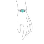 Nature Leaf Navajo Style Onyx Turquoise Wide Cuff Bracelet in Sterling Silver - Image 7