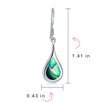 Abalone Shell Teardrop Dangle Earrings with Iridescent Inlay - Image 4