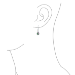 Iridescent Abalone Seashell Rain Drop Teardrop Dangle Earrings .925 Sterling Silver Lever Back - Image 3