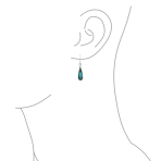 Iridescent Rainbow Abalone Shell Long Teardrop Dangle Earrings .925 Sterling Silver Lever Back - Image 3