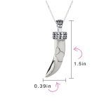 Tooth Amulet Onyx Howlite Turquoise Cornicello Italian Horn Pendant Necklace - Image 9