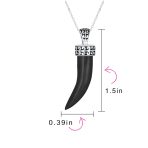 Tooth Amulet Onyx Howlite Turquoise Cornicello Italian Horn Pendant Necklace - Image 8