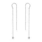 Minimalist Tiny Arrow Chain Threader Earrings 14K Gold Plated .925 Sterling Silver