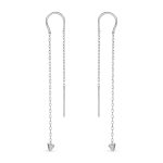 Minimalist Tiny Arrow Chain Threader Earrings 14K Gold Plated .925 Sterling Silver