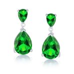 5CT Teardrop CZ Dangle Earrings Imitation Gemstone Silver - Image 5