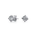 Graduated Cubic Zirconia CZ Stud with Long Linear Jacket Removable Earrings - Image 3