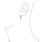 Bridal White Pearl Dangle Chandelier Earrings with CZ Pave and Silver Plating - Image 3