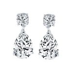 Bridal CZ Dangle Chandelier Earrings 14K Gold Plated Silver - Image 4