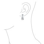 Bridal CZ Dangle Chandelier Earrings 14K Gold Plated Silver - Image 7