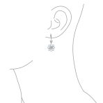Floral Garden Wedding Canary Yellow CZ Daisy Dangle Chandelier Earrings Silver - Image 9