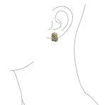 Fashion 2 Tone Basket Weave Half Hoop Clip On Earrings Non Pierced Silver & Gold - Image 2