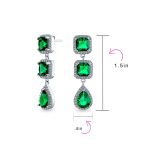 Cocktail Fashion Cubic Zirconia Halo Emerald Green CZ Large Statement Teardrop Chandelier Earrings - Image 4