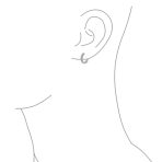 Fancy Wide 3 Row Cubic Zirconia CZ Cocktail Hoop Earrings Black Rose Gold Plated - Image 7