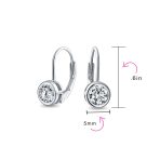 .50CT Solitaire Bezel Brilliant Cut CZ Drop Earrings - Image 22