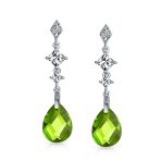Briolette Teardrop CZ Dangle Chandelier Earrings Sterling Silver Gemstone - Image 8