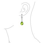 Briolette Teardrop CZ Dangle Chandelier Earrings Sterling Silver Gemstone - Image 12