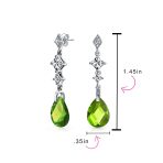Briolette Teardrop CZ Dangle Chandelier Earrings Sterling Silver Gemstone - Image 16