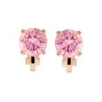 Traditional 2CT Round CZ Solitaire Clip-On Earrings - Gold Silver Non-Pierced 8MM - Image 21