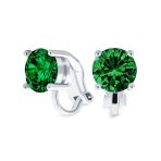 Traditional 2CT Round CZ Solitaire Clip-On Earrings - Gold Silver Non-Pierced 8MM - Image 3