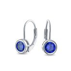 .50CT Solitaire Bezel Brilliant Cut CZ Drop Earrings - Image 5