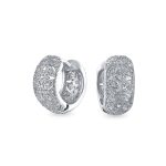 Victorian Style CZ Accent Wide Filigree Flower Huggie Mini Hoop Earrings Gold Plated