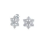 Petite Holiday CZ Stud Earrings: Blue Cubic Zirconia Snowflake Sterling Silver