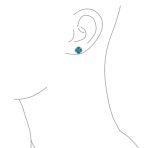 Western Native-American Style Turquoise & Red Stud Earrings .925 Sterling Silver - Image 6