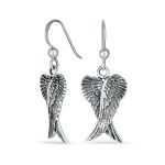 Amulet Feathered Heart Angel Wing Pendant Necklace Oxidized