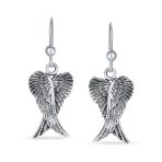 Amulet Feathered Heart Angel Wing Pendant Necklace Oxidized - Image 3