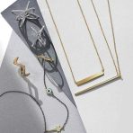 Minimalist Vertical Bar Pendant Necklace 14K Gold Plated Sterling Silver - Image 4