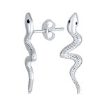 Egyptian Snake Stud Earrings in Sterling Silver for Reptile Lovers