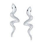 Egyptian Snake Stud Earrings in Sterling Silver for Reptile Lovers - Image 2