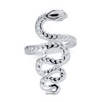 Egyptian Silver Ring: Reptile Stack Wrap Bypass Coil Band Sterling