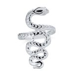 Egyptian Silver Ring: Reptile Stack Wrap Bypass Coil Band Sterling