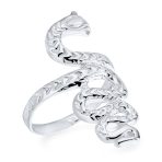 Egyptian Silver Ring: Reptile Stack Wrap Bypass Coil Band Sterling - Image 2
