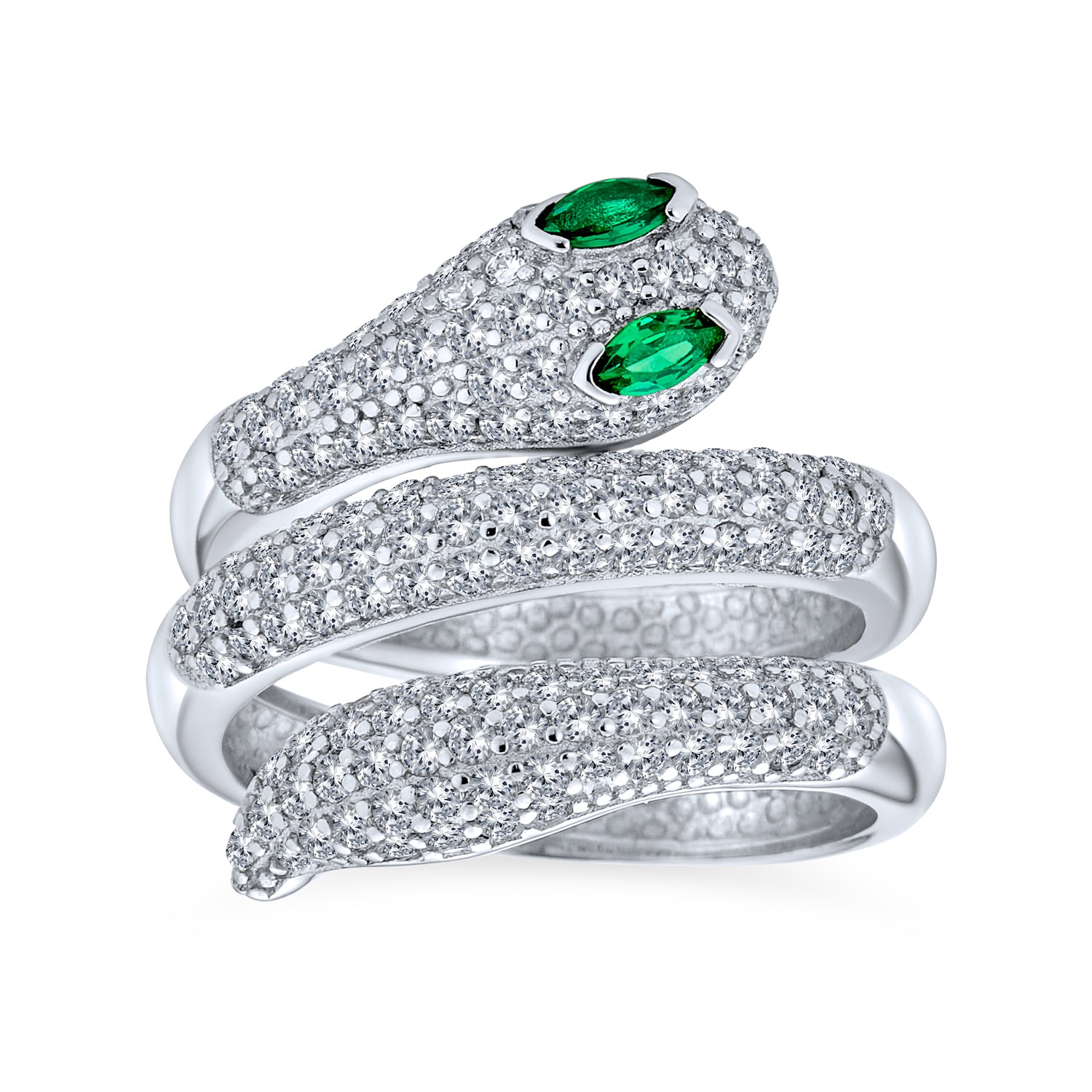 egyptian-style-exotic-formal-cz-micro-sls-r120210112_1 CZ Micro Pave Stackable Bypass Wrap Statement Snake Ring Sterling Sliver - Image 1