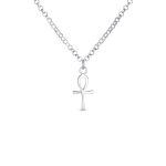 Mini Small Religious Key To Life Ankh Cross Pendant Necklace .925 Sterling Silver