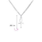 Mini Small Religious Key To Life Ankh Cross Pendant Necklace .925 Sterling Silver - Image 3