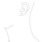 Tiny Cubic Zirconia Clear CZ Center Open Flower Stud Earrings 14K Gold Screw-back - Image 6