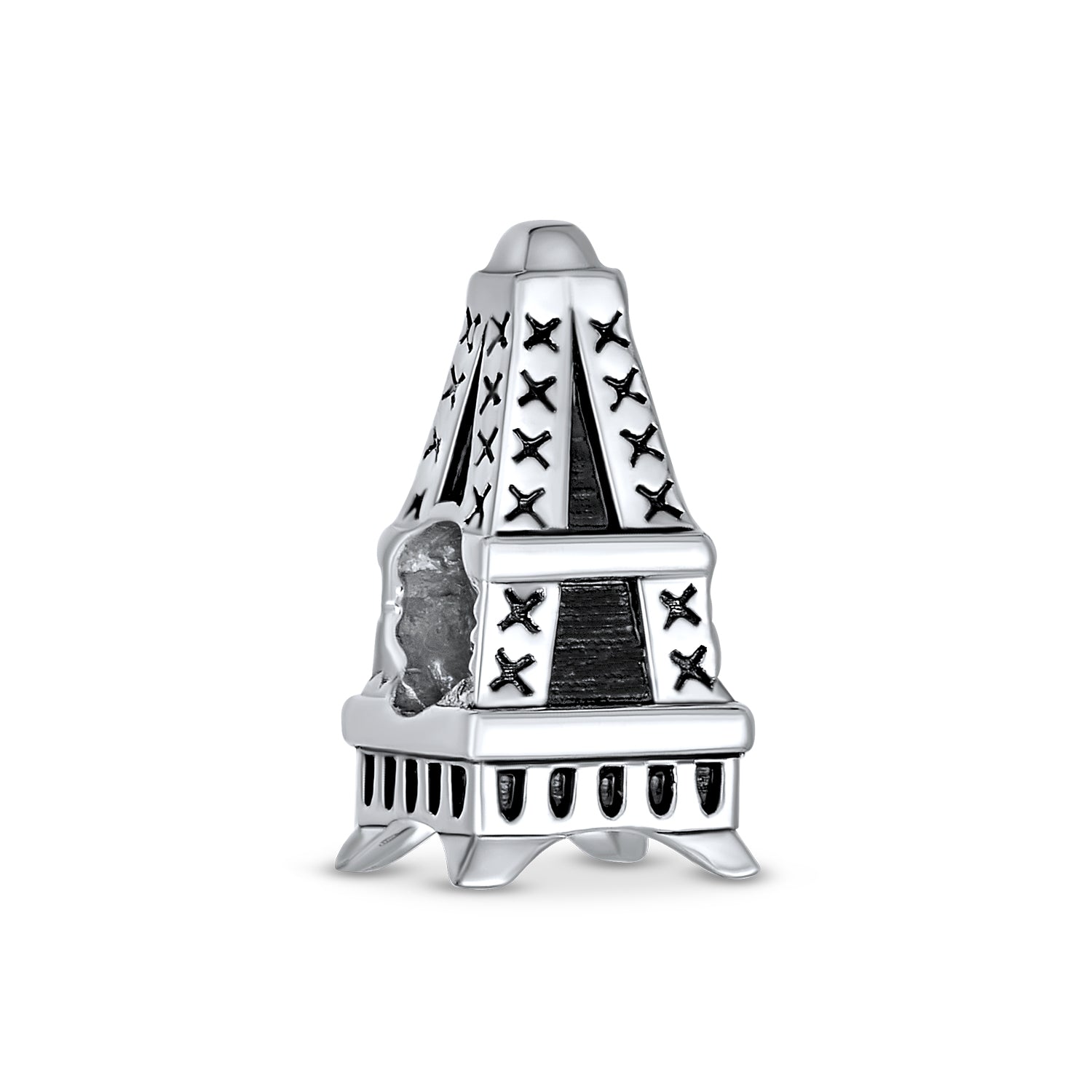 eiffel-tower-paris-bead-pandora_pbx-df-sb-1300_1 Eiffel Tower Charm Bead in Oxidized Sterling Silver for European Bracelets - Image 1