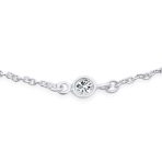 Elegant CZ Anklet Ankle Bracelet Sterling Silver 9-10 Inch Chain - Image 2