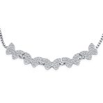 Dainty Cubic Zirconia Mirco Pave CZ Butterfly Bolo Bracelet Adjustable Slide .925 Sterling Silver - Image 2